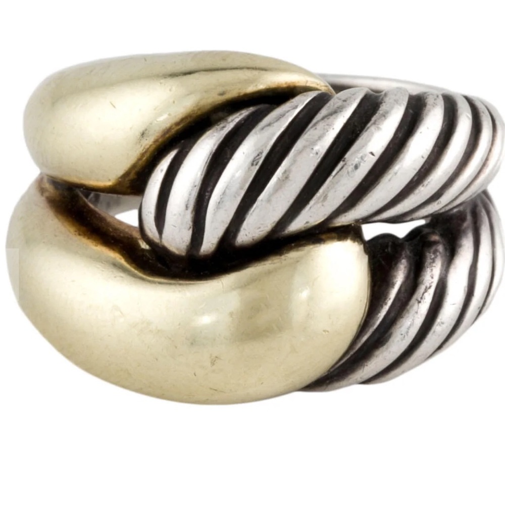 WOW POSHMARK - Authentic David Yurman
14K Yellow Gold & Sterling Cable Link Ring